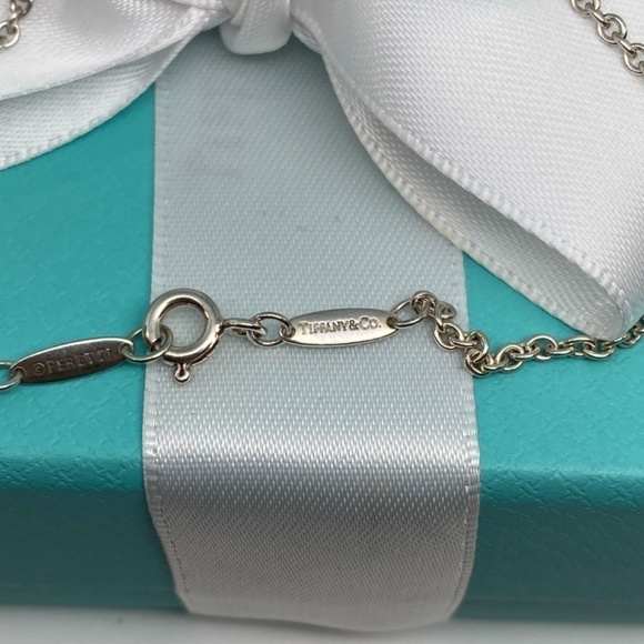 Authentic Tiffany & Co.'s Peretti 18K Rose Gold  & 925 Open Heart Bracelet 7” - Picture 6 of 9